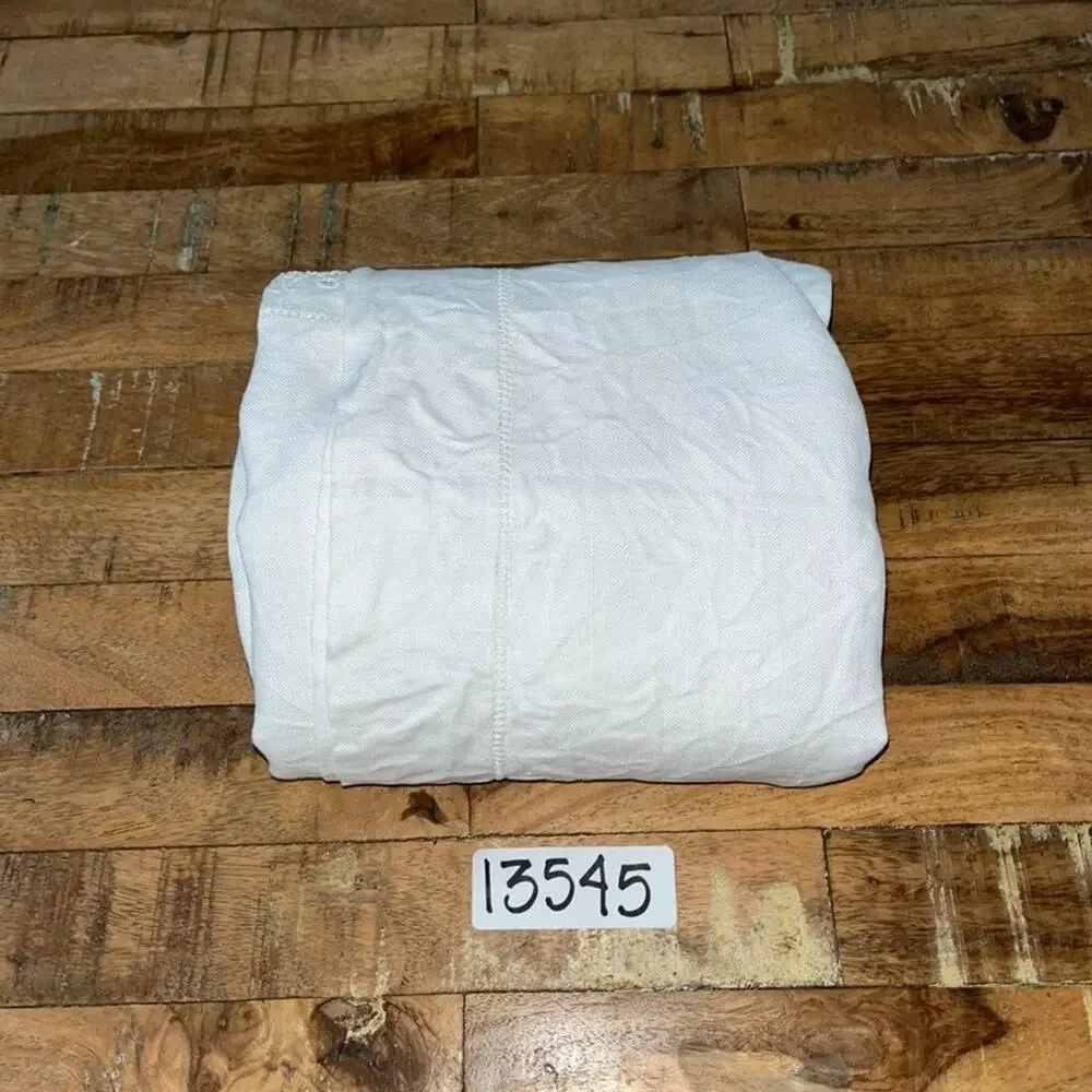 White Linen Tablecloth 49 x 52 in Delicate Cutwork & Hand-Done Drawnwork